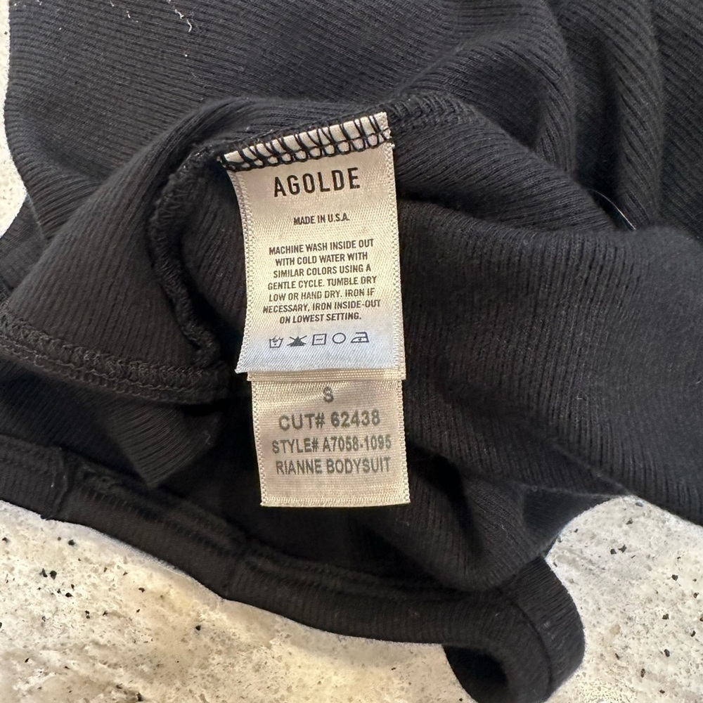 AGOLDE RIANNE HIGH NECK RACERBACK BODYSUIT BLACK SIZE SMALL - Picture 8 of 8